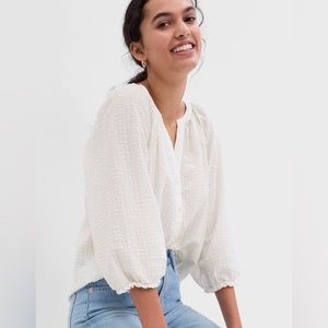 Split Neck Button Top